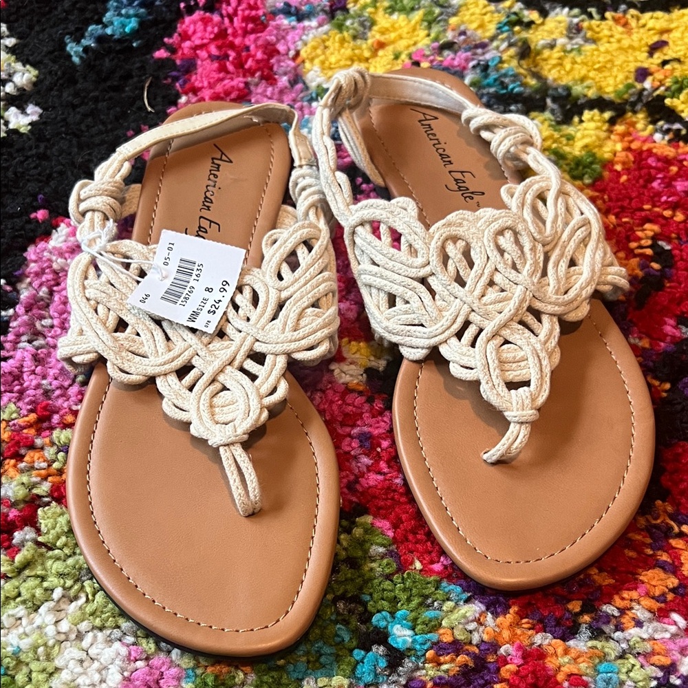 Tan and Cream Sandals